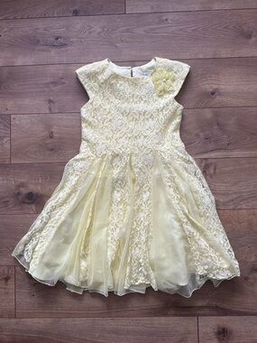 Jona Michelle Yellow Lace Tulle Dress Size 7
